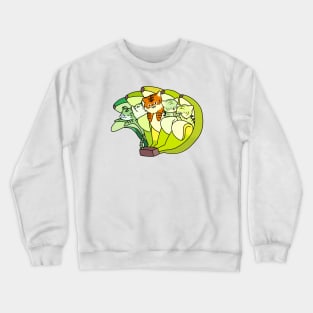 Cute dire tiger family in bananas Crewneck Sweatshirt